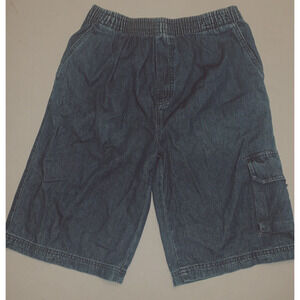 Big Dogs Kids Size 16-18 Boys Girls Blue Denim Casual Shorts Unisex Elastic EUC